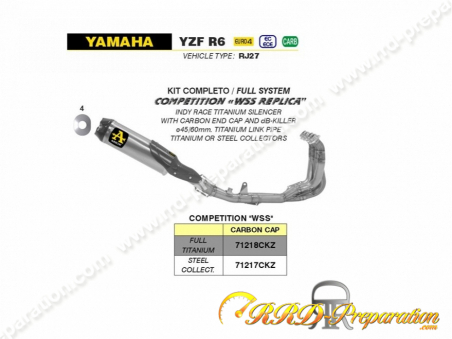 Ligne D Chappement Compl Te Arrow Competition Wss Replica Pour Yamaha