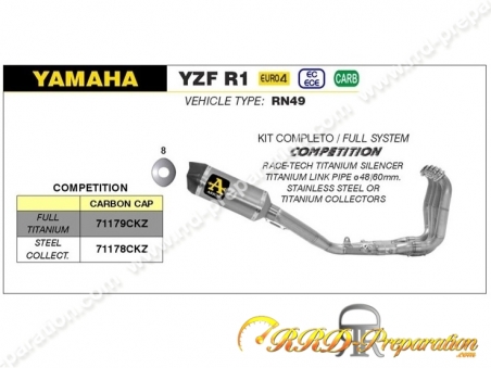 Ligne D Chappement Compl Te Arrow Competition Pour Yamaha Yzf R De