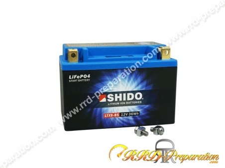 Batterie SHIDO LTX9 BS 12V 3AH LITHIUM pour moto mécaboite scooters