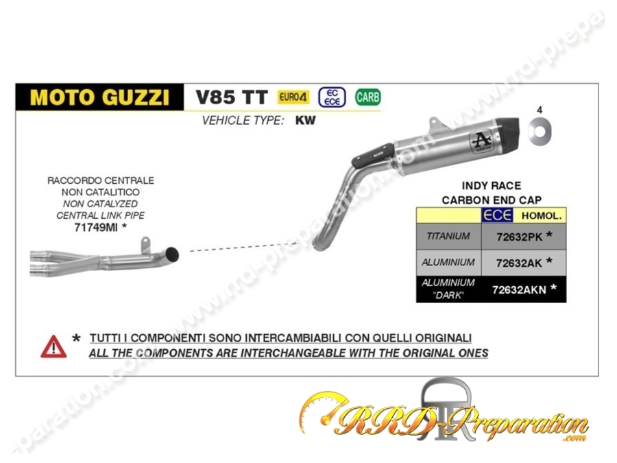 Kit Silencieux D Chappement Avec Raccord Arrow Indy Race Pour Moto