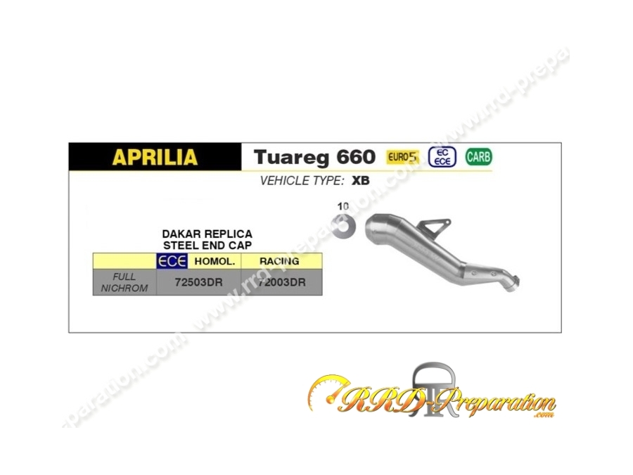 Silenciador De Escape ARROW DAKAR REPLICA Para APRILIA TUAREG 660 Desde