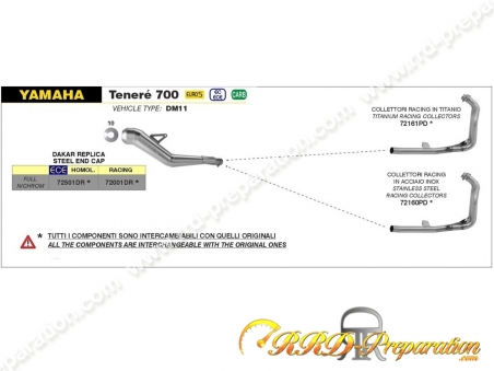 Arrow Dakar Replica Complete Exhaust System For Yamaha Tener From