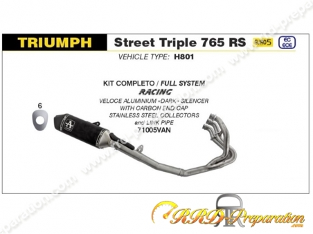 Ligne D Chappement Compl Te Arrow Veloce Pour Triumph Street Triple