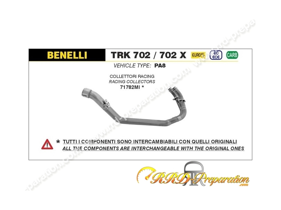 Ligne d échappement complète INDY RACE EVO ARROW pour BENELLI TRK 702