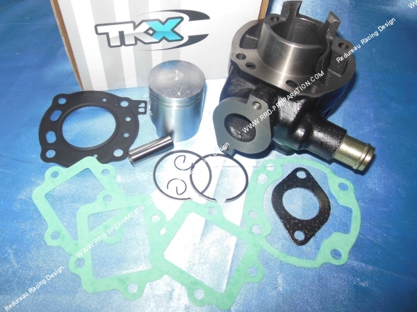 vue dessus Cylindre - piston sans culasse 50cc Ø41mm TEKNIX fonte sur scooter SUZUKI Liquide (Katana R, ZILLION ...)