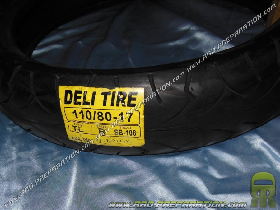 DELI TIRE neumático 110/80 X 17" SB106 TL 57R para moto, mécaboite, ciclomotor...