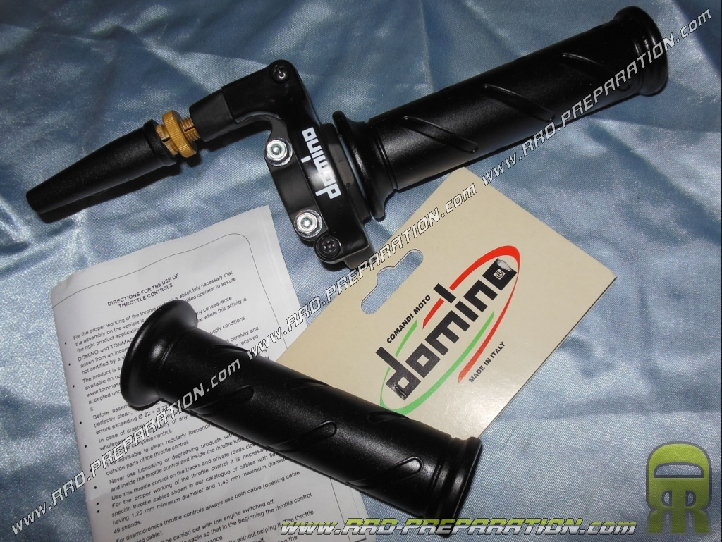 DOMINO RACING accelerator grip, 57mm stroke, black coverings -