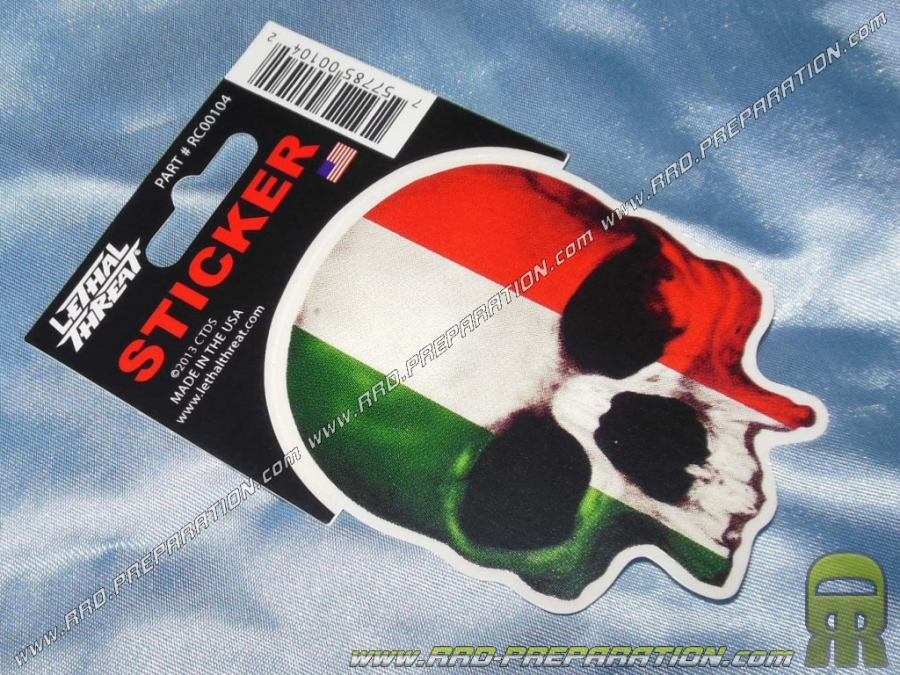 Sticker Skull LETHAL THREAT Italian 7cm x 11cm