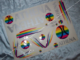 Set of 2 boards of stickers (22 stickers, left and right) POLINI SCOOTER  TEAM color black circle / white choices