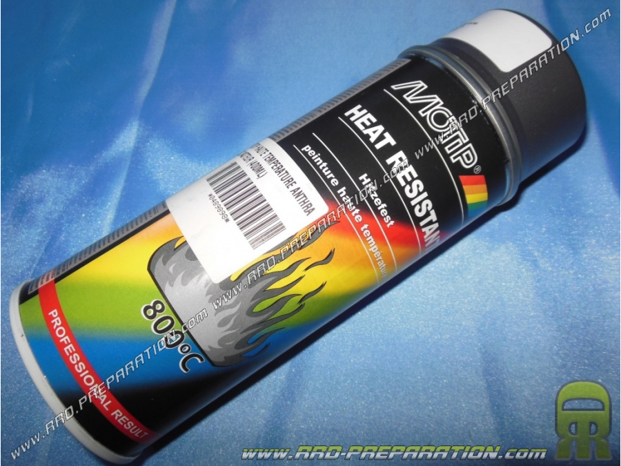 Bombe spray peinture haute température MOTIP noir brillant 150°C