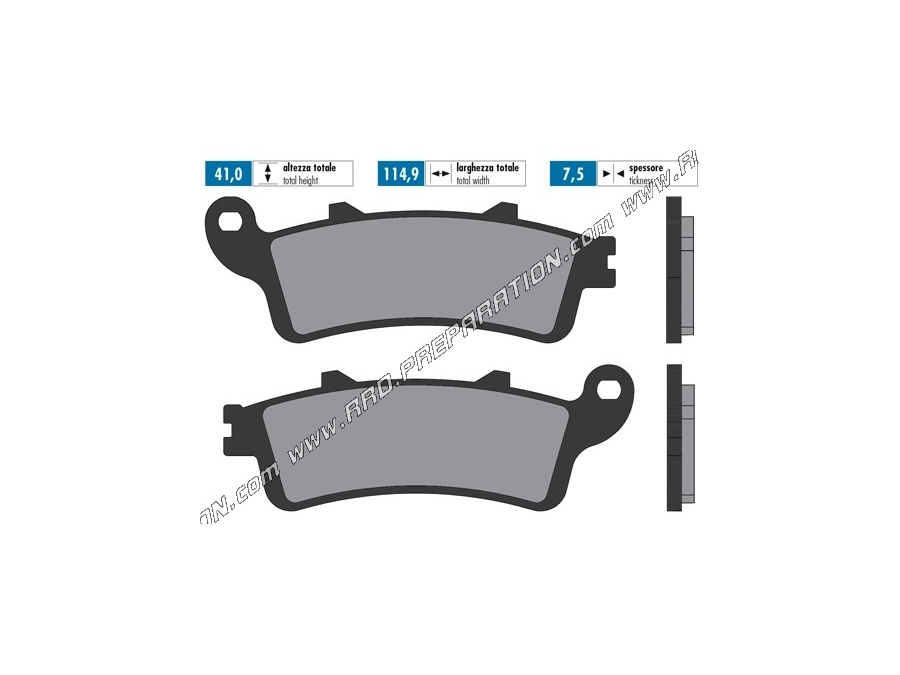 Plaquettes de frein POLINI Fritée avant / arrière pour scooter HONDA FORESIGHT, FORZA, JAZZ, REFLEX, PANTHEON 250, 125, 150...