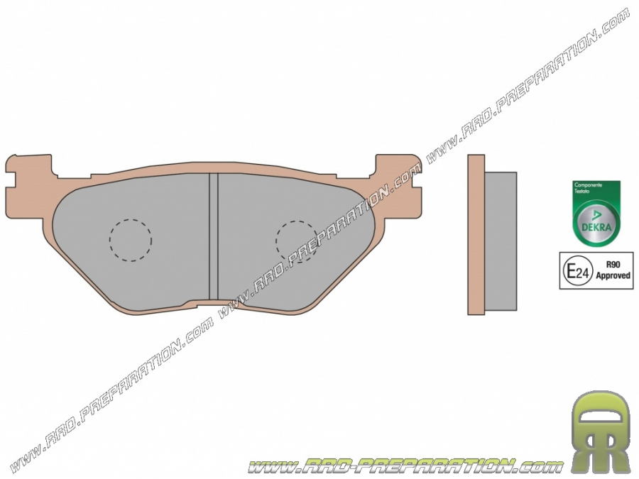 Pastillas de freno traseras MALOSSI MHR DEKRA para scooter YAMAHA T-MAX 500 y 530