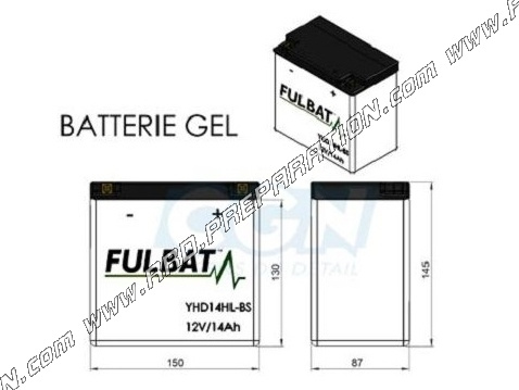 Battery Fulbat Yhd14hl Bs 12v 14ah Maintenance Free Gel For