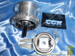 Buje trasero completo CGN para PEUGEOT 103 Ø80mm 28 agujeros eje 12mm (llanta LEULEU)