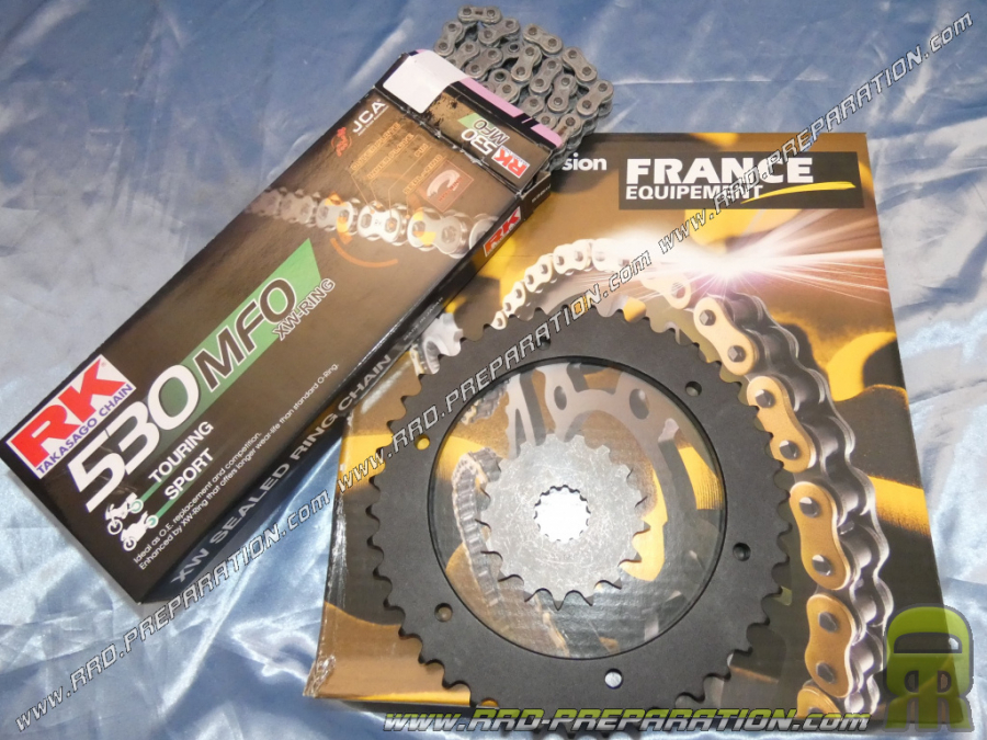 Kit de cadenas FRANCE EQUIPEMENT reforzadas para moto TRIUMPH SPEED TRIPLE 1050 del 2011 al 2016...dientes a elegir