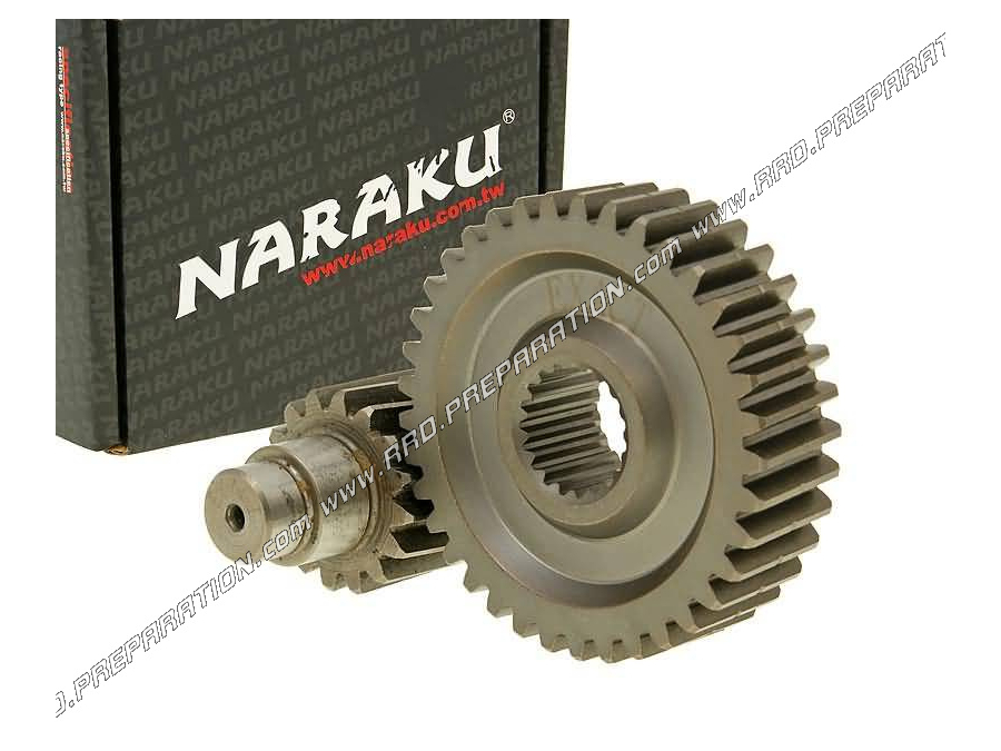 Transmission secondaire allongée +20% 16/37 NARAKU pour maxi-scooter GY6 125 / 150 152 et 157 QMI