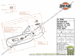 SITOPLUS original type exhaust for horizontal minarelli scooter (nitro, aerox, ovetto, neos, ...)