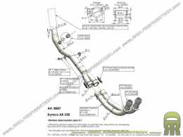 Colector de repuesto LEOVINCE racing para LEOVINCE u ORIGIN en maxi scooter KYMCO AK550 ABS de 2017 a 2020