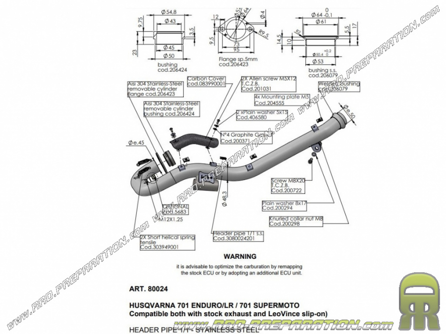 Colector LEOVINCE en HUSQVARNA 701 EN DURO , LR 2021 (euro5)