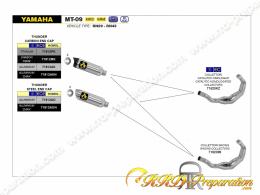 Ligne d'échappement complète ARROW THUNDER sur YAMAHA MT-09, MT-09 TRACER, TRACER 900 GT de 2013 à 2020