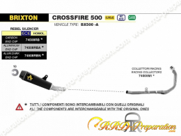 Silencieux d'échappement ARROW REBEL pour moto BRIXTON CROSSFIRE 500 X de 2021 à 2022