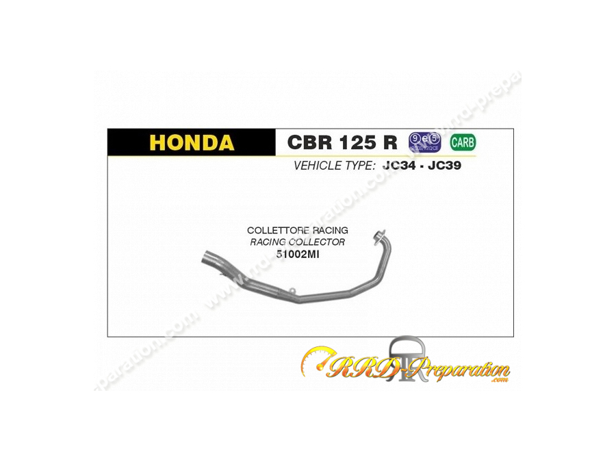 Ligne Déchappement Complète Arrow Racing Street Thuder Pour Moto Honda Cbr R 125 4t De 2004 à 2010 2196