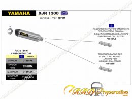 Kit silencieux avec raccord ARROW RACE-TECH pour collecteur ORIGINE sur Yamaha XJR 1300 de 2007 à 2017