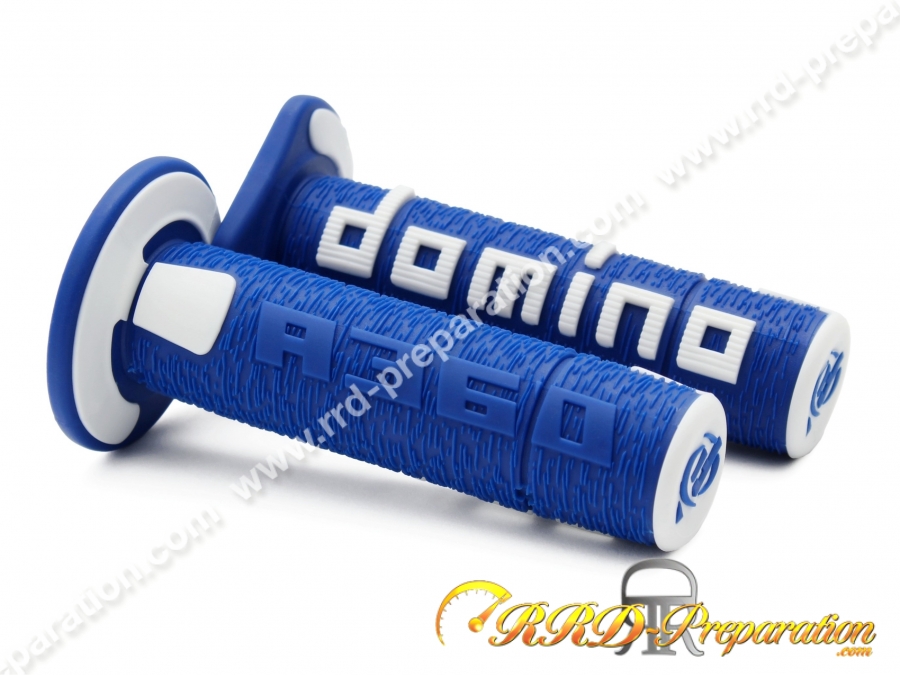 Poignées domino a360 bleu et blanc – pièce moto, scooter