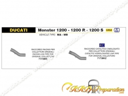 Raccord ARROW pour silencieux RACE-TECH pour collecteur sur DUCATI MONSTER 1200/1200R/1200S de 2016 à 2020