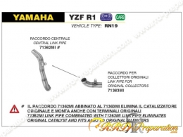 Duo de raccord ARROW pour silencieux THUNDER sur collecteur d'origine pour YAMAHA YZF R1 de 2007 à 2009