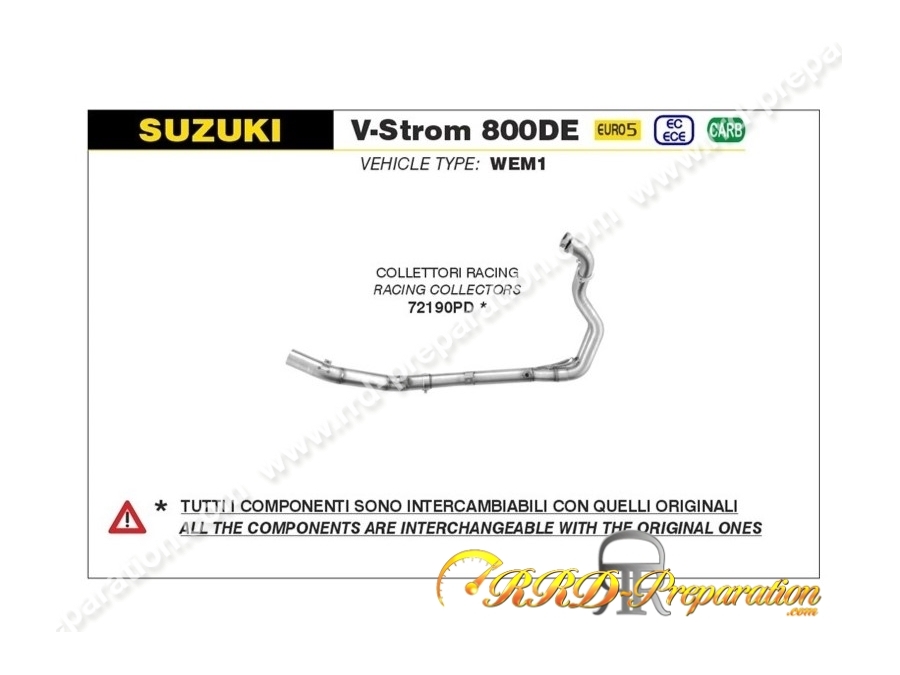 Collecteur Racing ARROW pour SUZUKI V-STROM 800DE à partir de 2023