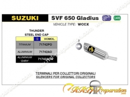 Silencieux d'échappement ARROW THUNDER pour collecteur d'origine sur SUZUKI SVF 650 GLADIUS de 2009 à 2015