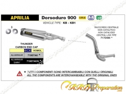 Kit silencieux d'échappement avec raccord ARROW THUNDER pour collecteur d'origine sur APRILIA DORSODURO 900 de 2017 à 2019