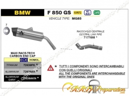 Kit silencieux d'échappement avec raccord MAXI RACE-TECH pour BMW F 750 GS / F 850 GS de 2021 à 2023