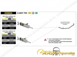 Ligne d'échappement complète ARROW RACE-TECH version longue ou courte HONDA X-ADV 750 de 2017 à 2023