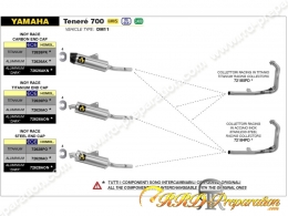 Ligne d'échappement complète ARROW INDY RACE pour Yamaha Tenéré 700 de 2021/2024