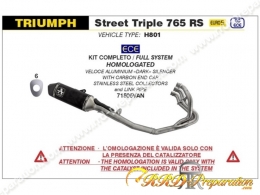 Ligne complète ARROW VELOCE pour TRIUMPH STREET TRIPLE 765 RS à partir de 2023