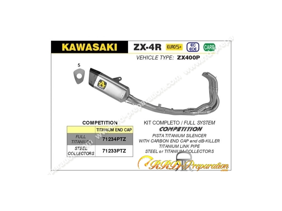 Ligne Compl Te Competition Arrow Pour Kawasaki Zx R Partir De