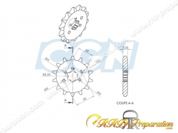 Pignon de sortie de boite TEKNIX pour DERBI EURO 2 & 3 SENDA, DRD, GPR, X-TREM, X-RACE... pour chaîne largeur 428