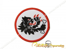 Patch tête de lion MALOSSI Ø6cm avec bordure brodée