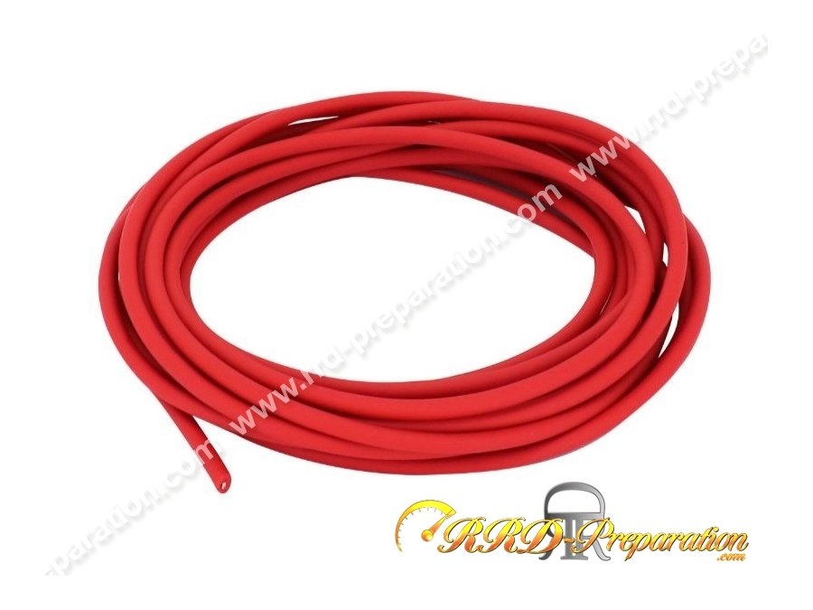 Câble haute tension (liaison de l'anti-parasite a la bobine haute tension) P2R ROUGE (30cm) Ø 5, 6 ou 7mm au choix