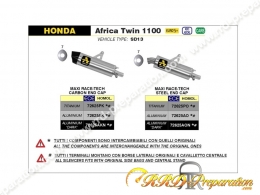 Ligne complète ARROW MAXI RACE-TECH pour HONDA CRF 1100 L Africa Twin et Africa Twin 1100 AdvSport à partir de 2024