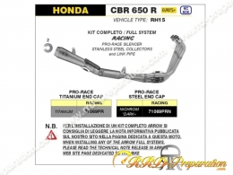 Ligne d'échappement complète INDY PRO RACE ARROW pour Honda CBR 650 R à partir de 2024