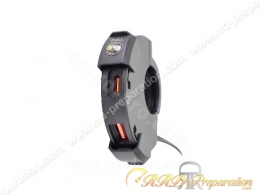 Prise de chargeur 12V double USB ACSUD fixation au guidon, rétroviseur pour moto