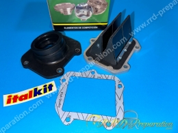 Kit d'admission (pipe coudée + clapets) 8 lamelles Carbone ITALKIT COMPETITION APRILIA RS 125, KARTING.. Moteur ROTAX 2 temps