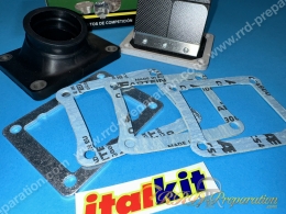 Kit d'admission (pipe droite + clapets) 8 lamelles Carbone ITALKIT COMPETITION HONDA NSR et CAGIVA MITO, FRECCIA C12, 125 2T