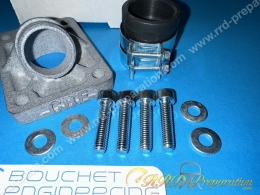 Pipe d'admission C. BOUCHET 90° Ø19 à 21mm entraxe DERBI, PEUGEOT 103, MBK 51, carters MALOSSI, EUROCILINDRO