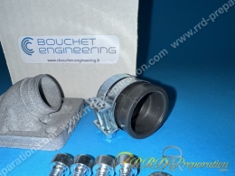 Pipe d'admission C. BOUCHET 90° Ø19 à 21mm entraxe DERBI, PEUGEOT 103, MBK 51, carters MALOSSI, EUROCILINDRO