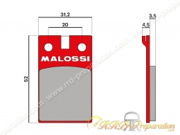 Plaquettes de frein MALOSSI MHR avant pour scooter 50 2T MALAGUTI F12-HANTOM, CROSSER CR1, FIFTY TOP