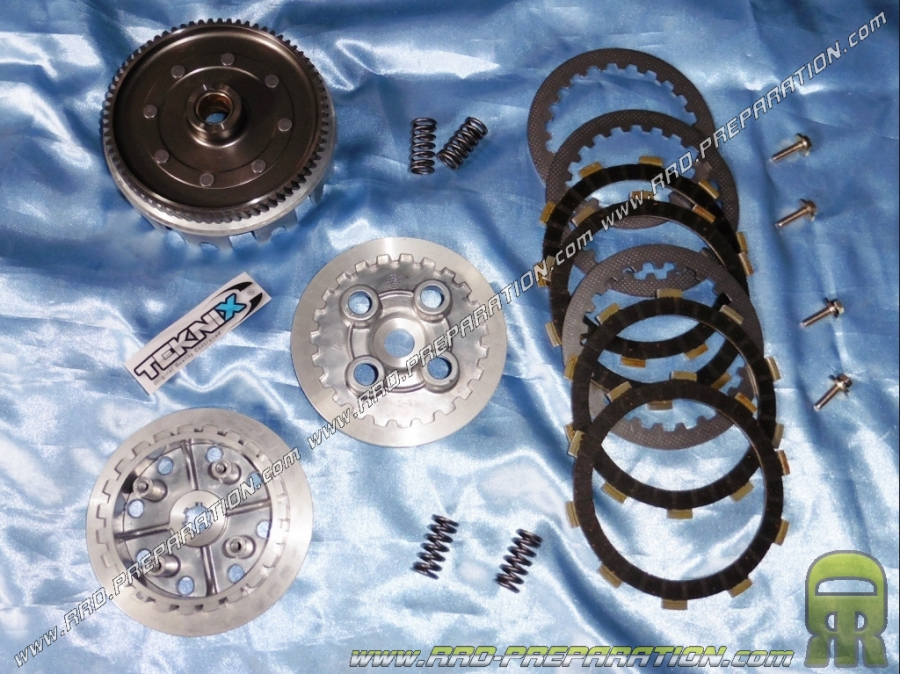 Clutch kit TEKNIX (drum + discs + springs + pressure flange) minarelli am6